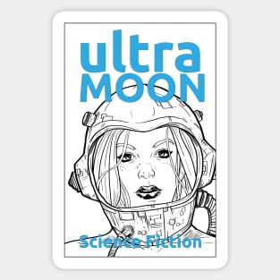 BLUE ULTRA MOON sci-fi travel to the moon Sticker